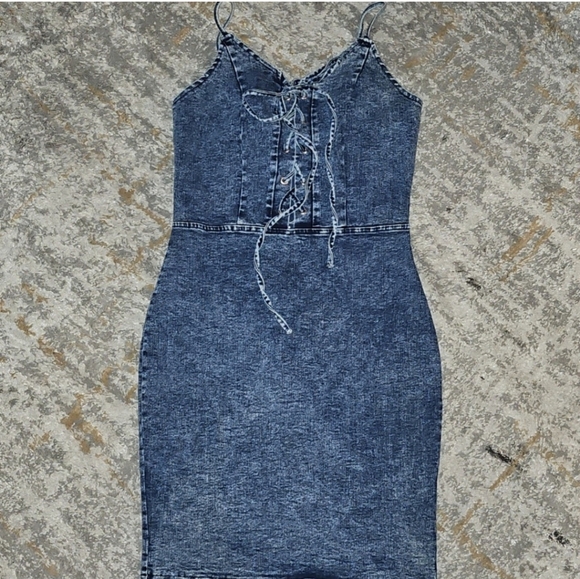 Dresses & Skirts - Denim Lace-Up Dress